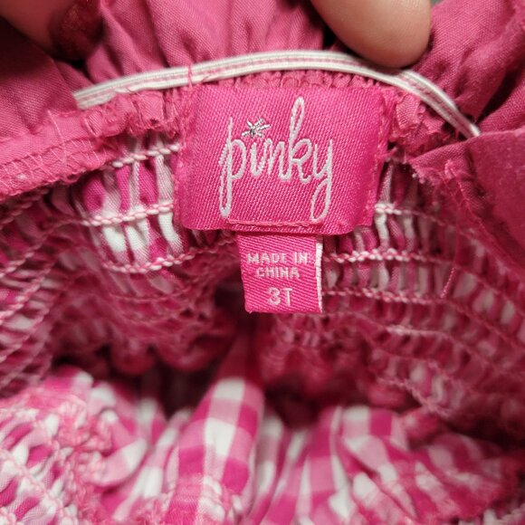 🛒 3/$20 Kids Pinky Gingham flower dress size 3T - Picture 3 of 4